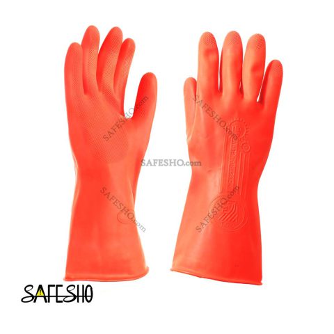 دستکش لاستیکی قرمز صنعتی تکنسین