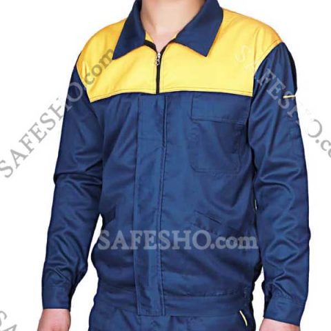 لباس کار سیف شو مدل کلاسیک سورمه ای روشن زرد